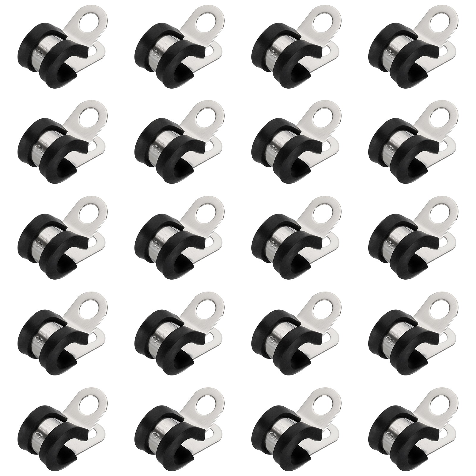 20Pcs 5/16" Cable Clamps Stainless Steel Conduit Clamp Cable Rigid Pipe Strap