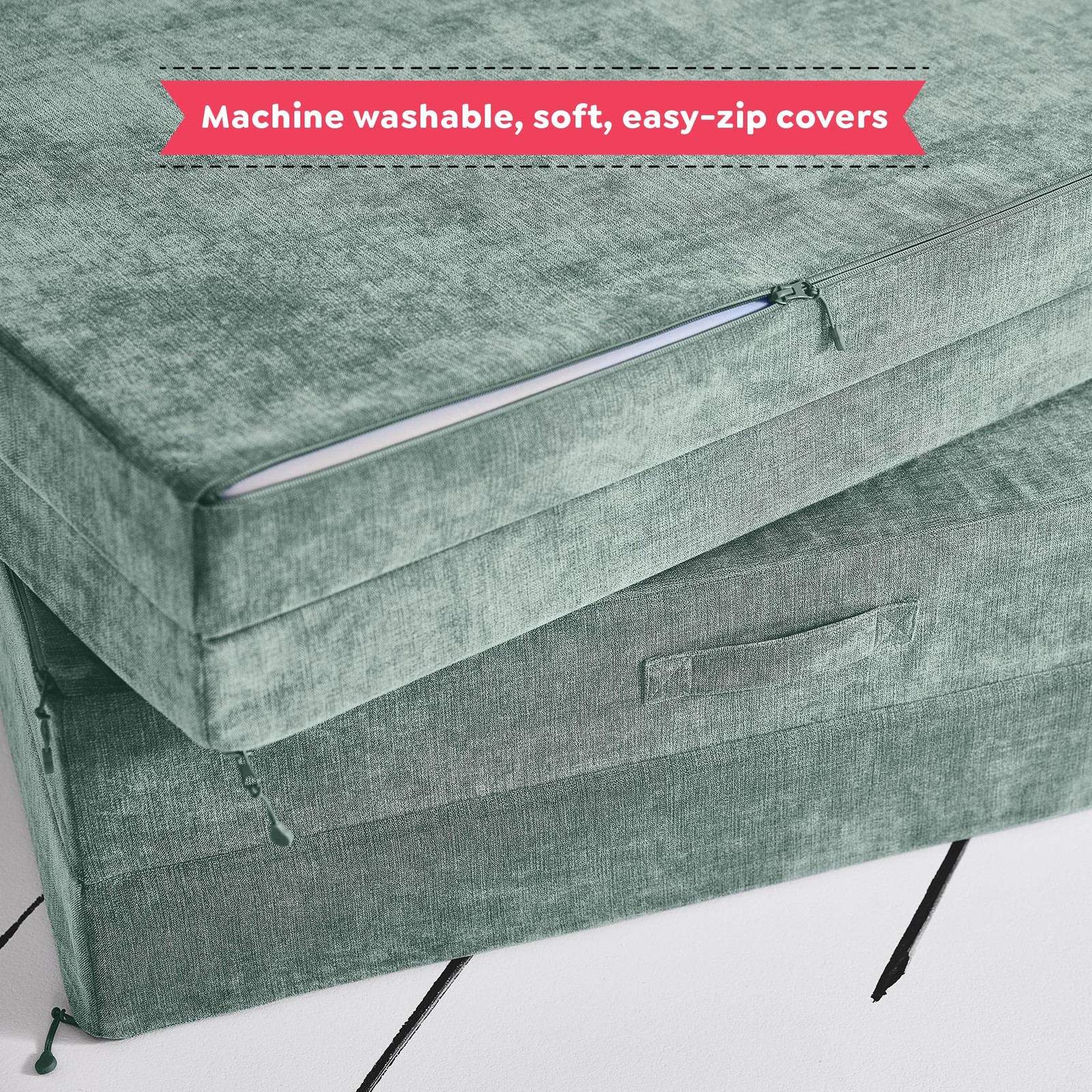 Kids and Toddler Play Couch, Convertible Folding Sofa, Durable Foam Modular D...