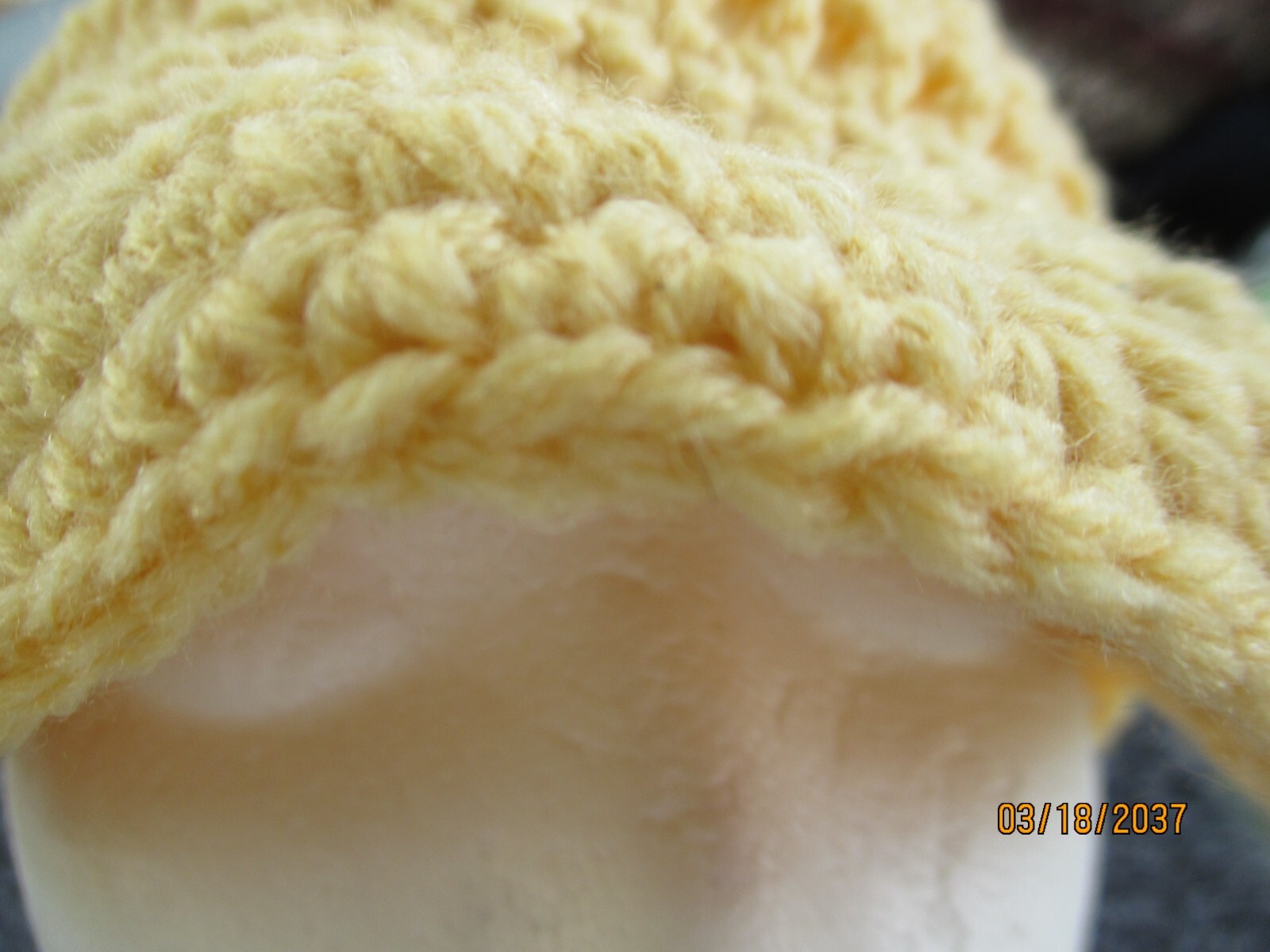 Lady's Crochet Newsboy Style Hat Medium YELLOW Period Style Newsboy Brim Acrylic