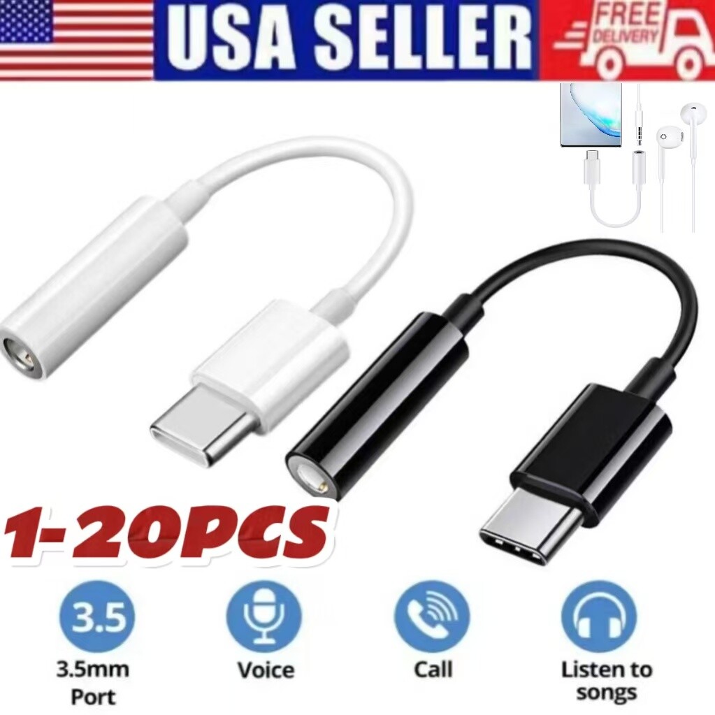 USB-C Type C to 3.5 mm AUX Headphone Jack Adapter Lot For iPhone17 16 15/Android