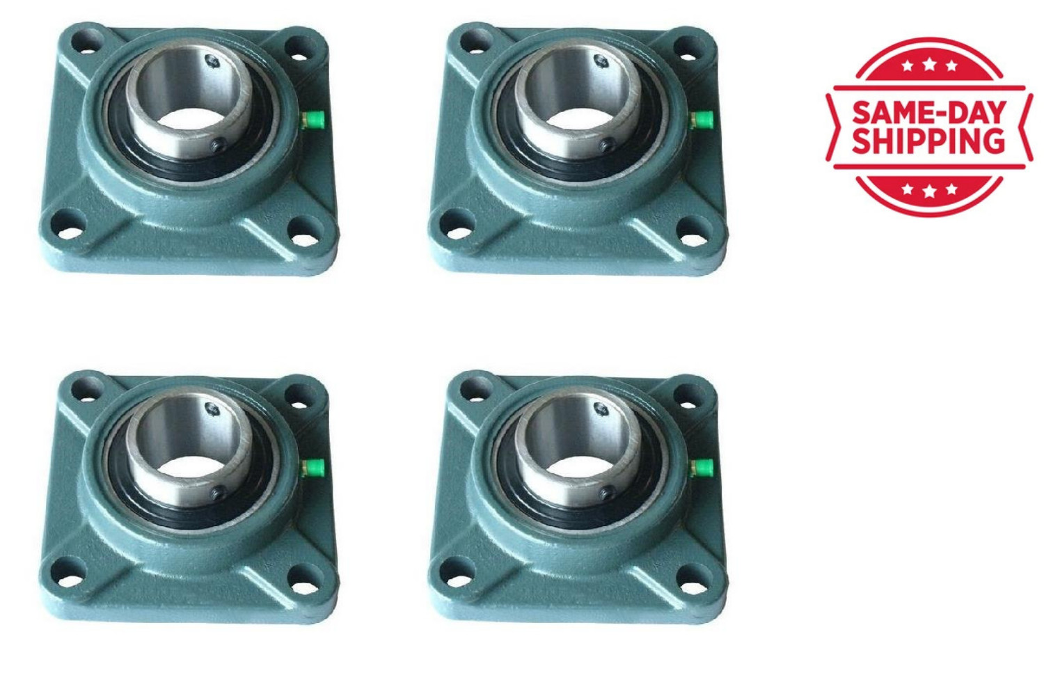 BGR (4 PCS) UCF 201-8 Pillow Block Flange Bearing 1/2" Bore 4 Bolt Solid Based