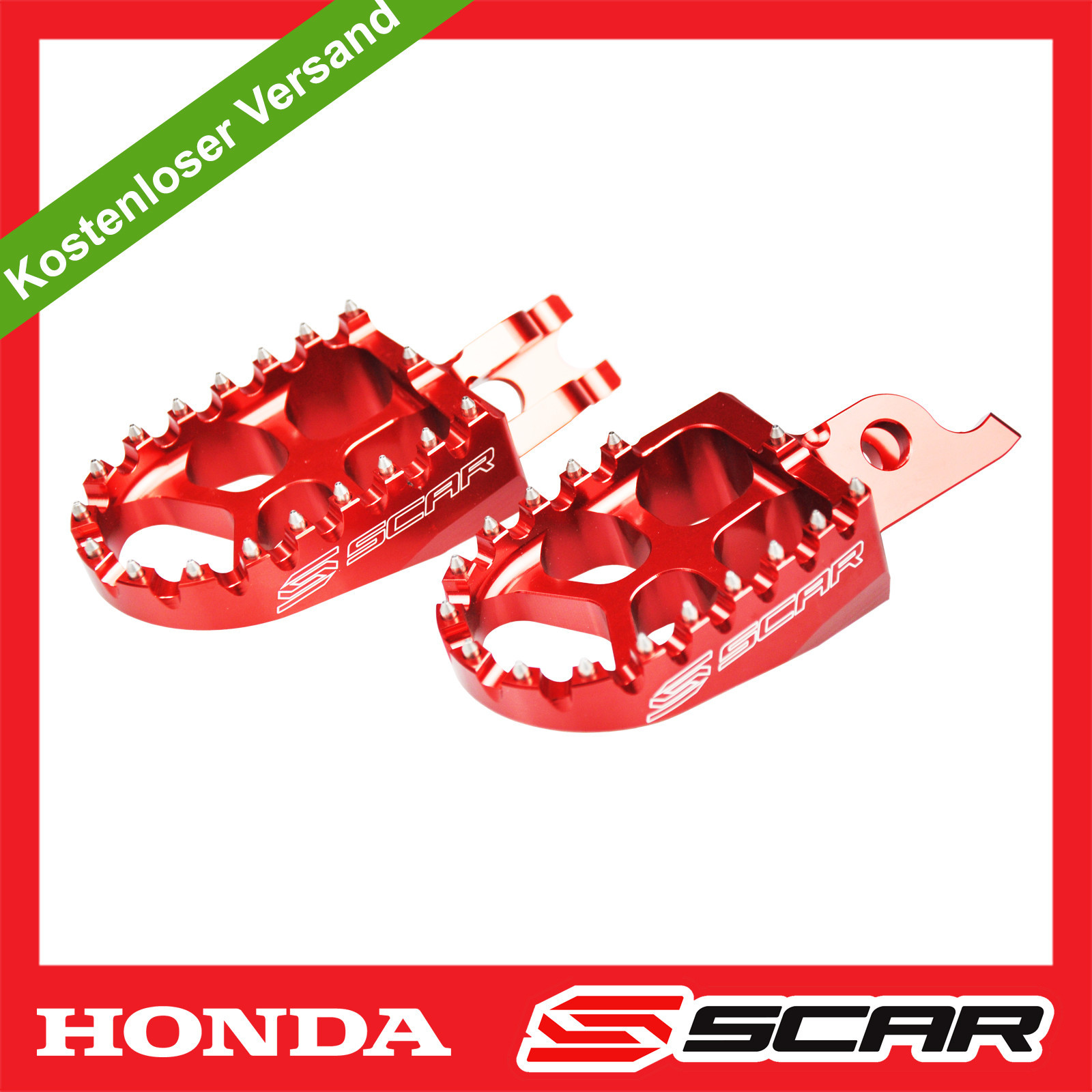 FOOTPEGS FOOTPEGS HONDA CR 125 CR-F CRF 150 250 450 CRF250R CRF450R RED SCAR