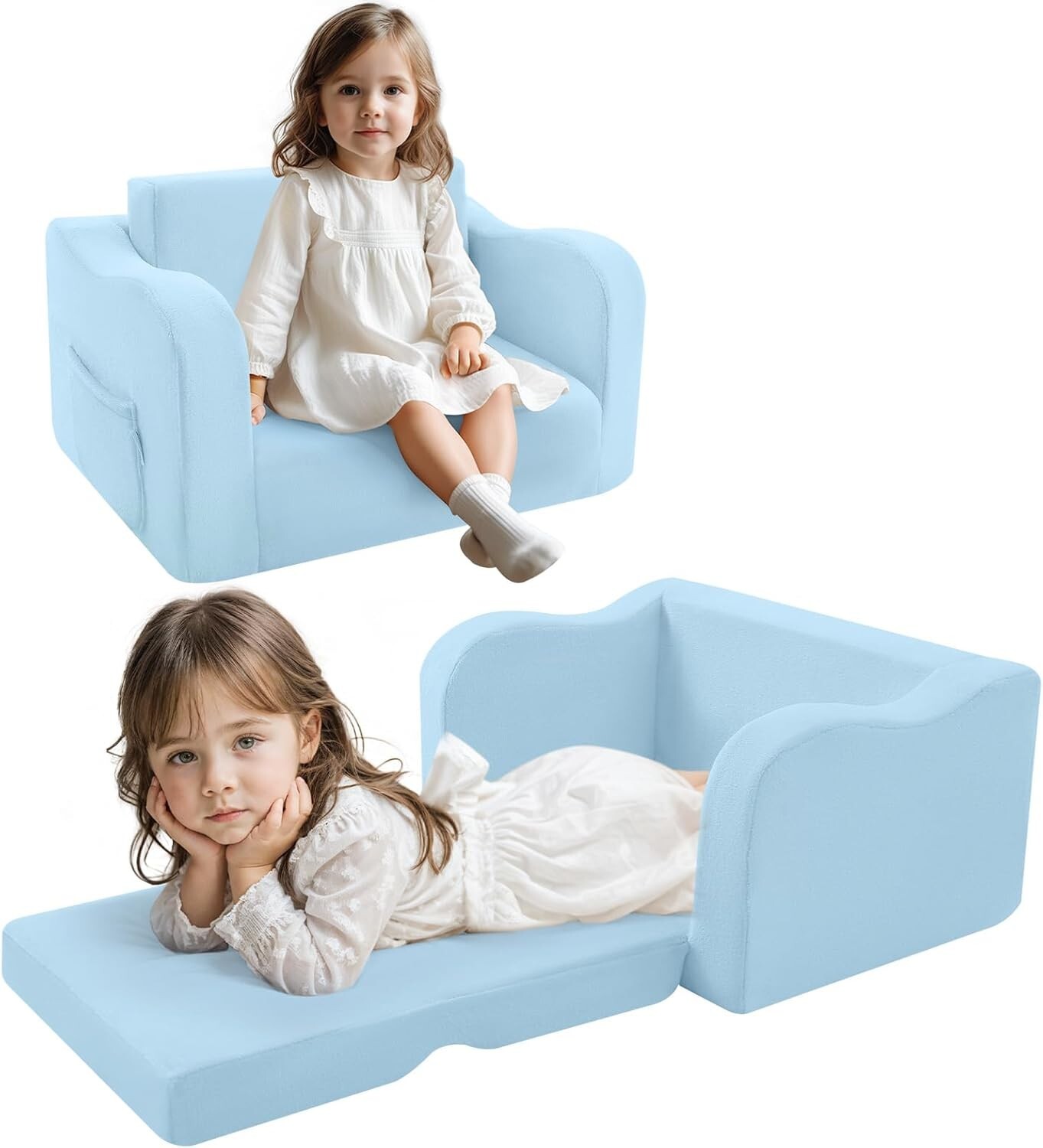 MeMoreCool Fold Out Kids Couch Toddler Chair, Comfy Baby Sofa Kid Lounge Chair .