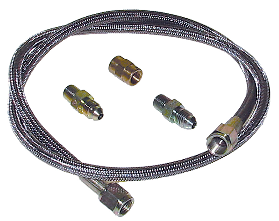 24" -4 AN Stainless Steel Braided Oil Pressure Line Kit #1710