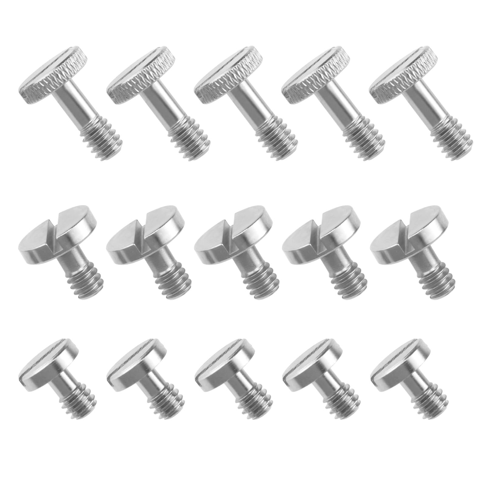 15 PCS 1/4 Inch Camera Tripod Mounting Screws Slotted Quick Release Kit