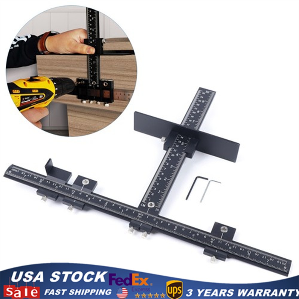 Cabinet Hardware Install Jig Tool Drawer Pull Handle Punch Locator Drill Guide.