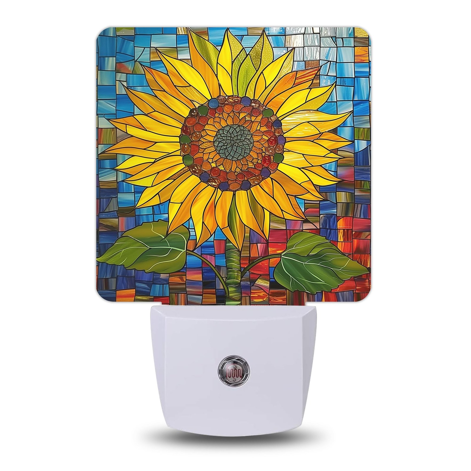 Night Light, Sunflower Mosaic Stained Glass Night Lights Plug into Wall Decor...