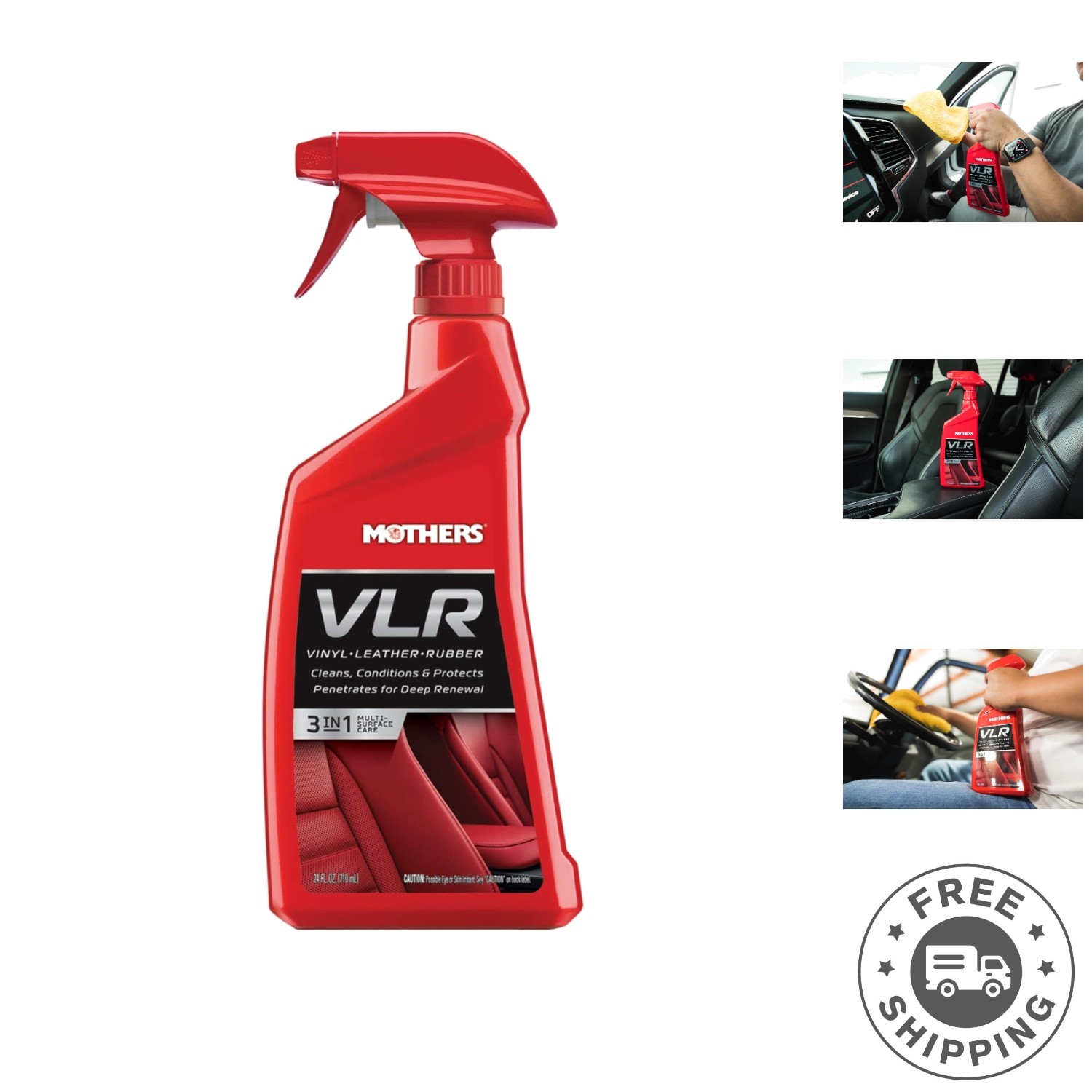24 oz VLR Vinyl-Leather-Rubber Spray - pH Balanced Protection & Stain Removal