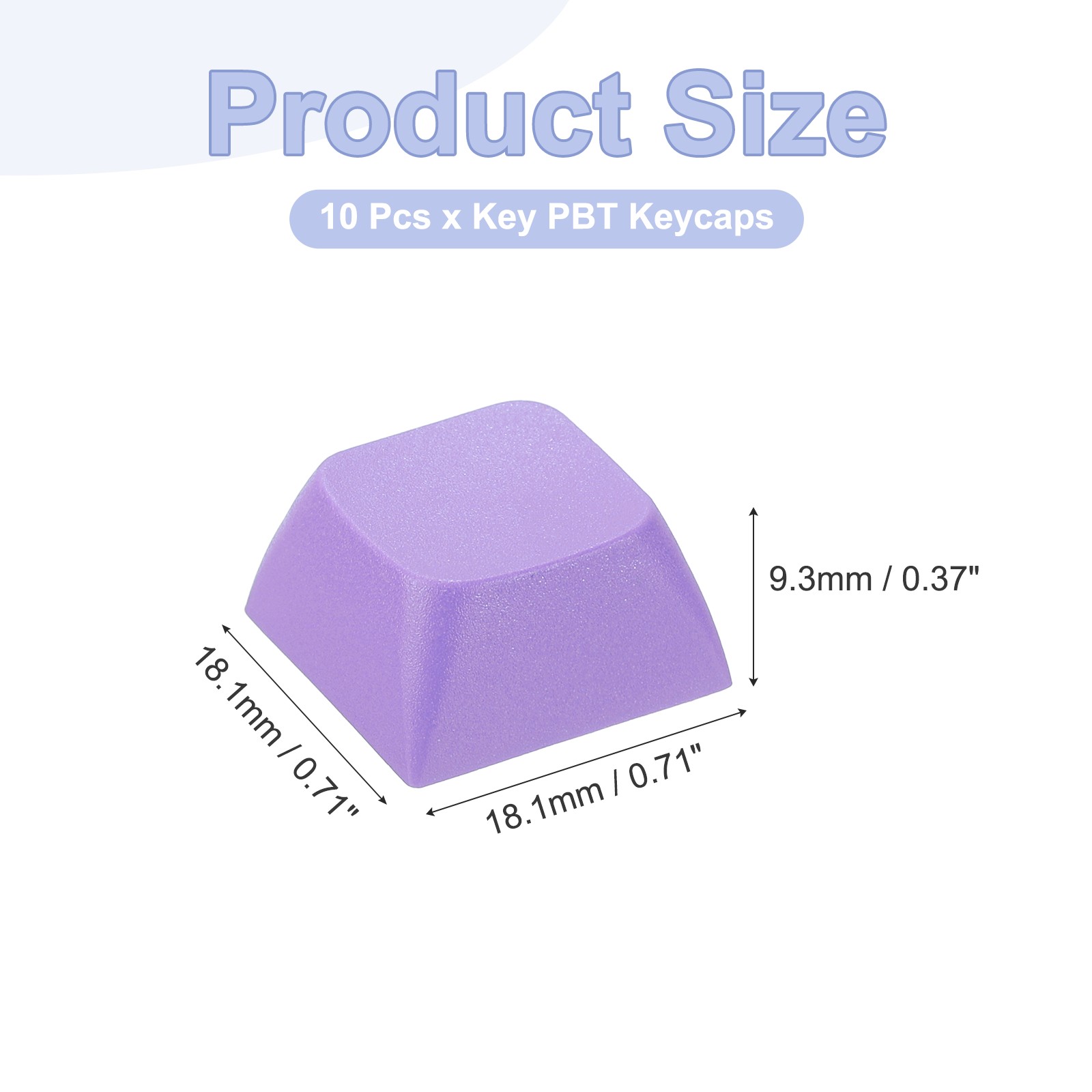 10Pcs XDA Profile Keycap Set PBT Mechanical Numeric Keypads, Light Purple