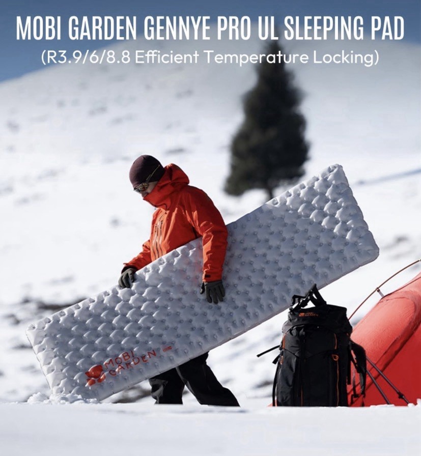 MOBI GARDEN Gennye Pro Rectangular Sleeping Pad for Camping, Extra Thick R-6.0