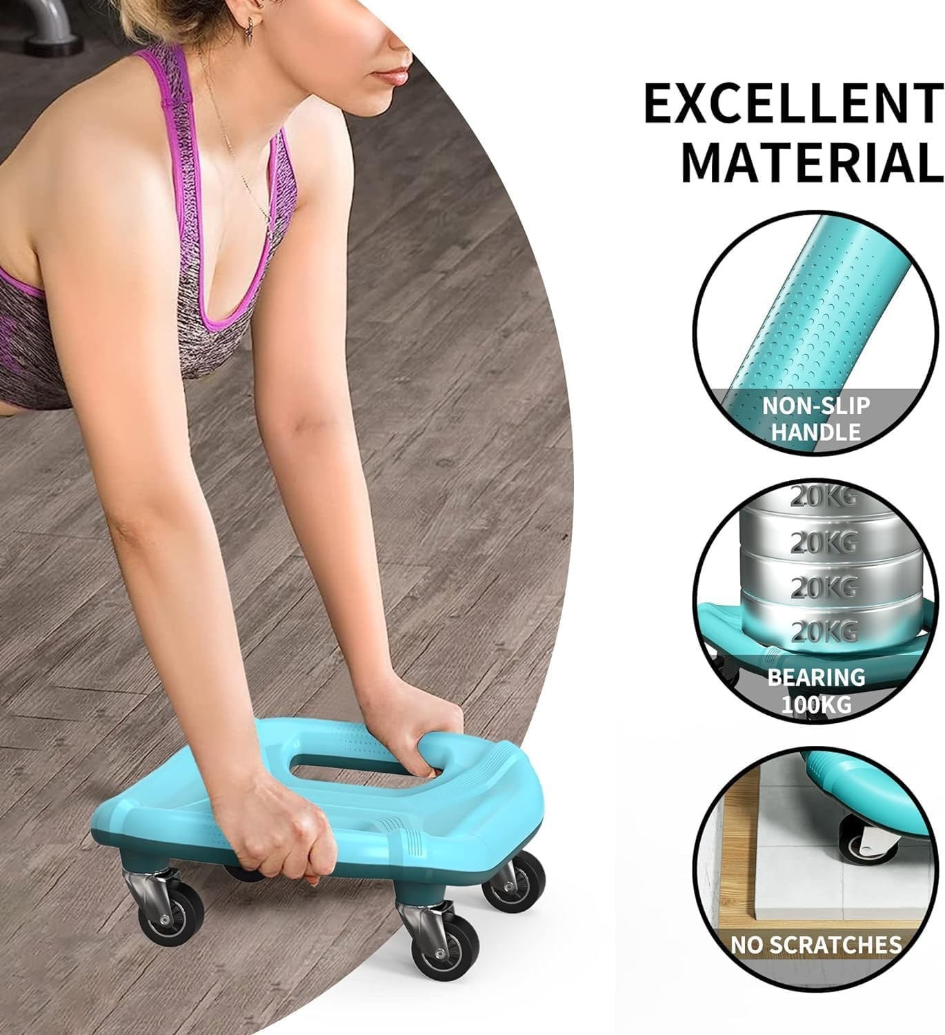 PROIRON Ab Roller with Knee Pads for Abs Workout, Multifunctional biue
