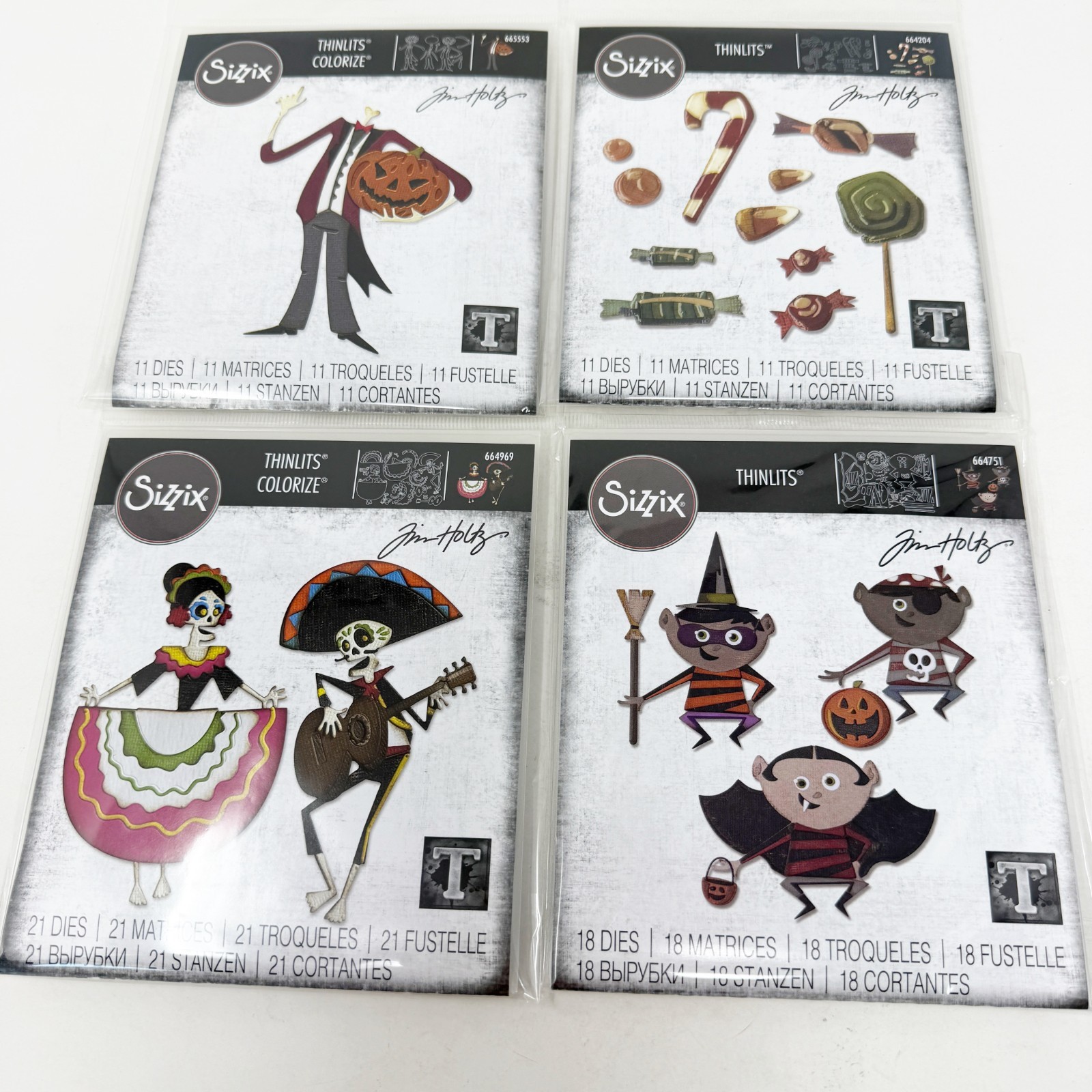 Sizzix Tim Holtz Thinlits Halloween Bundle Pumpkinhead Day of Dead NEW