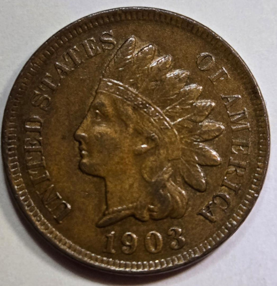 1903 Indian Head Penny Lightly Circulated BN HIGHER GRADE