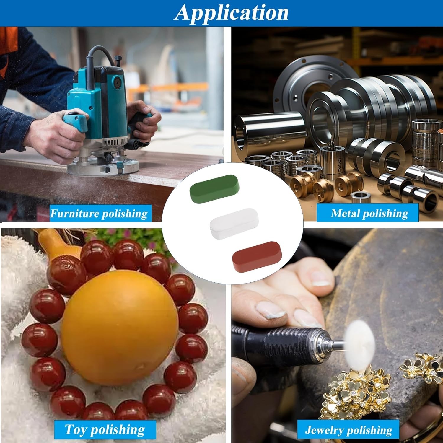 Metal Buffing Polishing Compound Kit,Buffing Wheel Compound Including White D...
