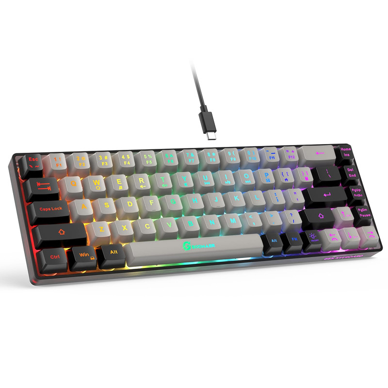 Geodmaer 65 Gaming Keyboard Wired Backlit Mini Keyboard Ultra-Compact