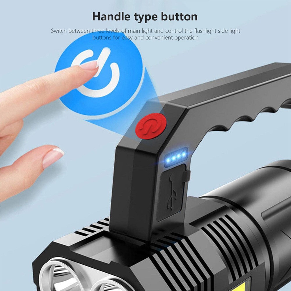 2000000 Lumens Super Bright LED Tactical Flashlight Rechargeable LED Work Light