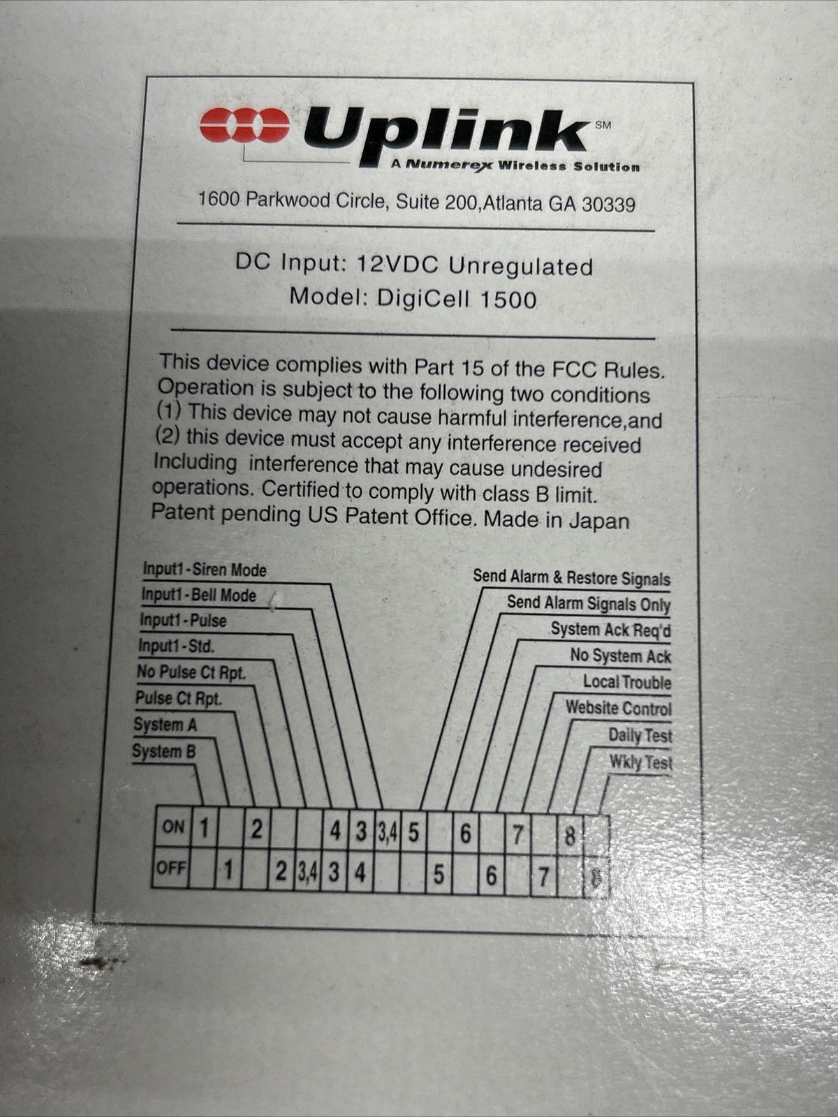 NEW! UPLINK DigiCell 1500 Numerex Wireless Controller_WARRANTY_FAST SHIPPING!