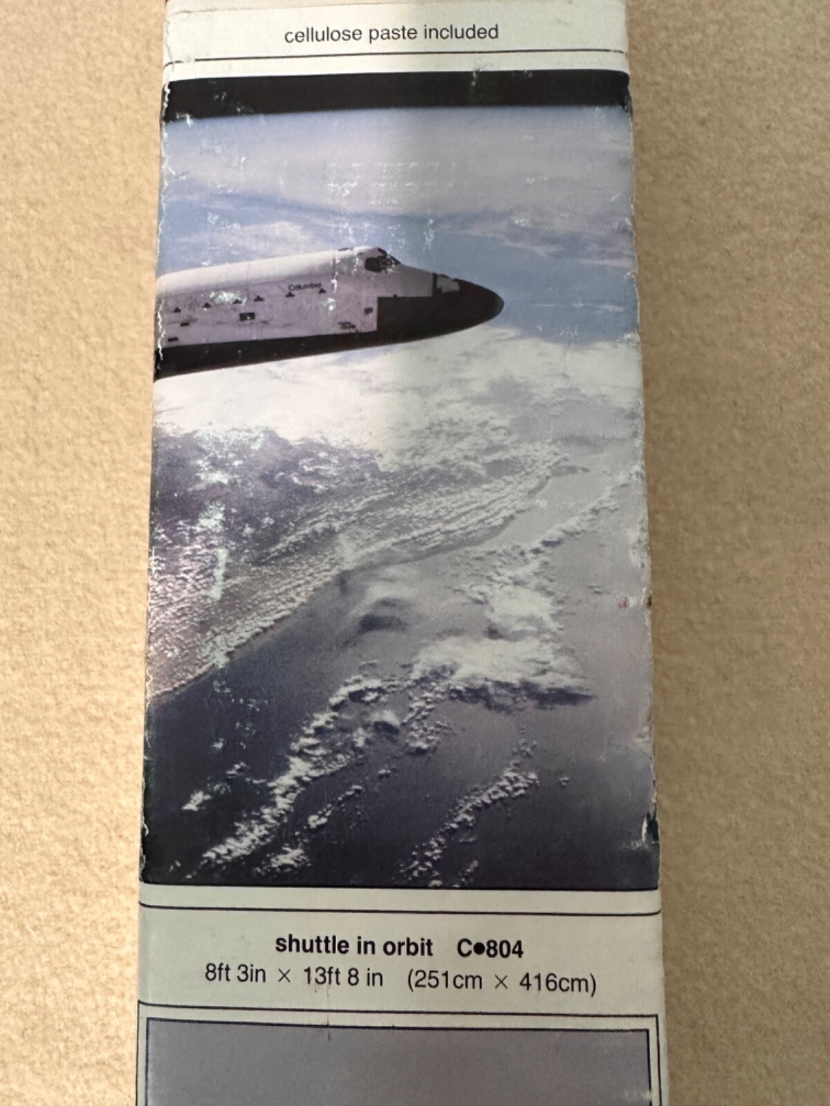 NEW VINTAGE Environmental Graphics Wall Mural SPACE SHUTTLE IN ORBIT Over 8'X13'