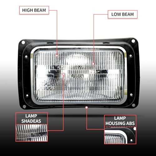 Halogen Headlights Assembly Fits for 1990-2006 Mack CH Left Driver Side