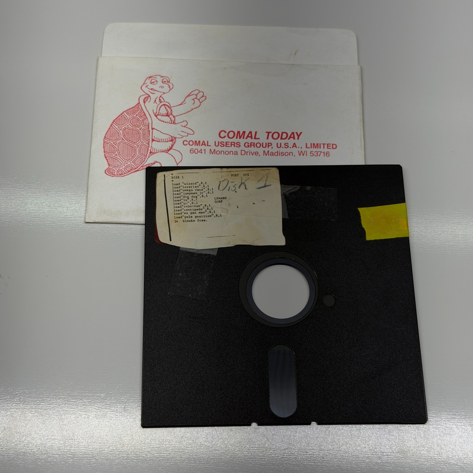 Vintage Commodore 64 Disk 1 11 Games Compilation 5.25” Floppy Disk C64 Retro