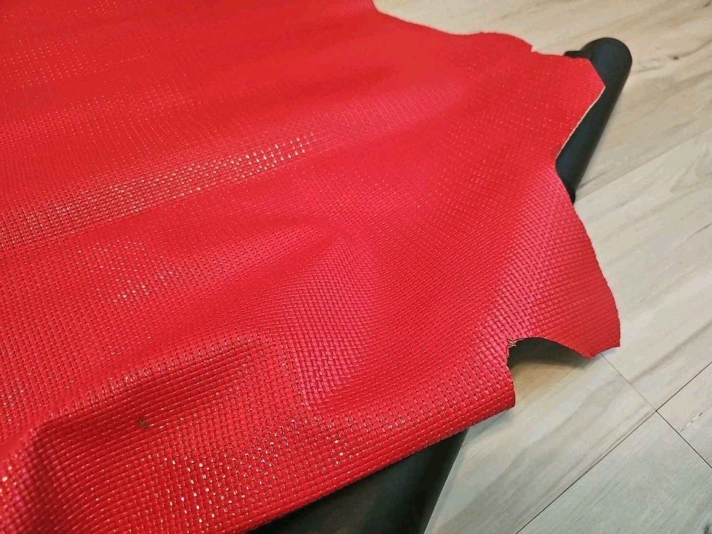 TRUE RED BASKET WOVEN EMBOSSED SHEEPSKIN LAMBSKIN LEATHER HIDE PANEL,SHEET,12x12