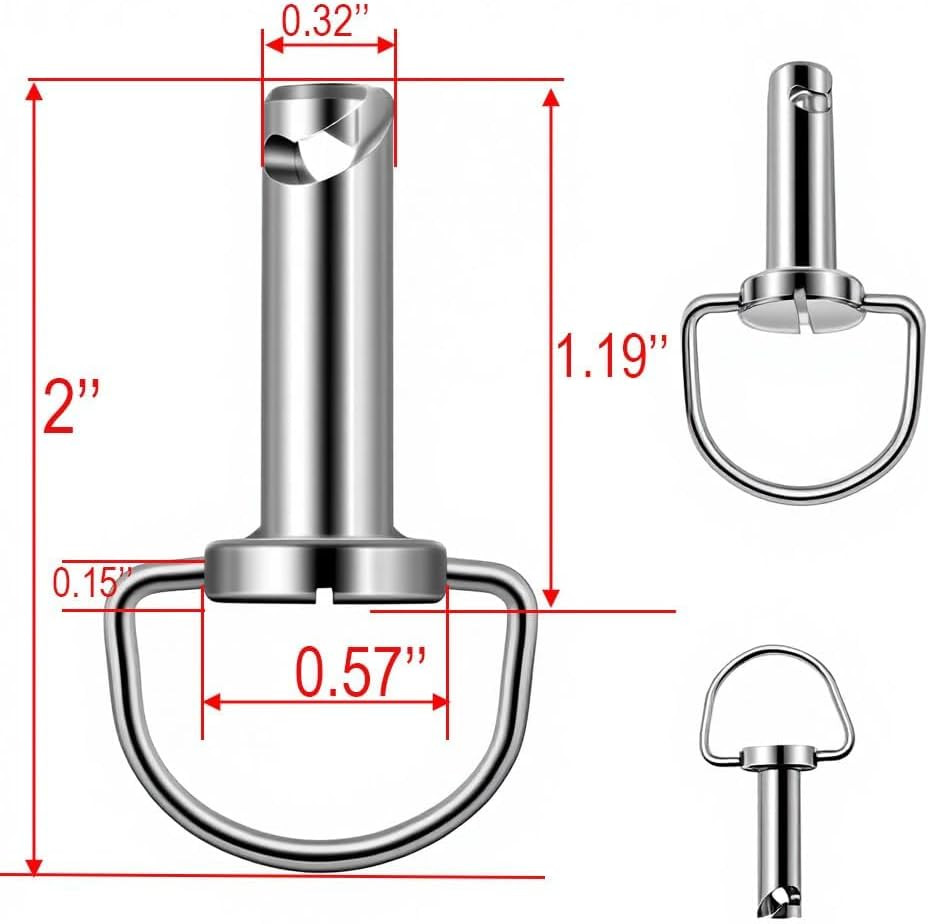 4 Pack Quick Release Hard Saddlebag Mounting Pins Compatible with Harley Touring