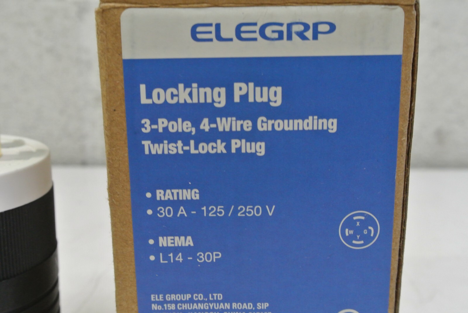 Elegrp Grounding Locking Plug 3 Pole 4 Wire 30 Amp 250 V