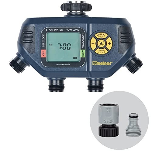 Programmable Water Timer 4 Zone Digital Irrigation Controller 7 Day Rain Delay