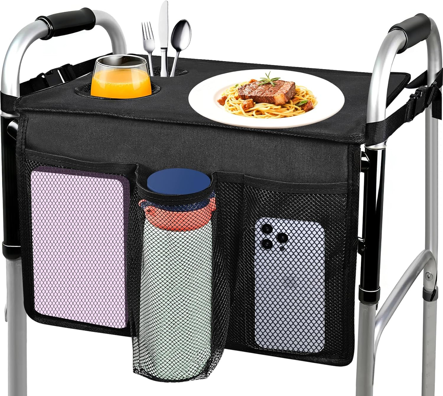 Walker Tray for Folding Walker, Premium Tray for Walker for Seniors with Cup