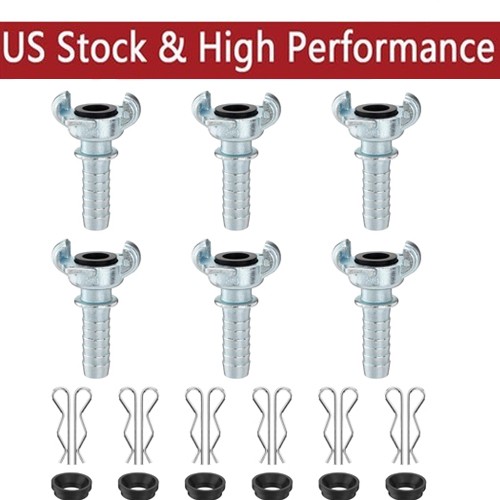 6PCS 3/4" NPT Iron Air Hose Fittings, Universal Couplings for Hose Ends US Stock