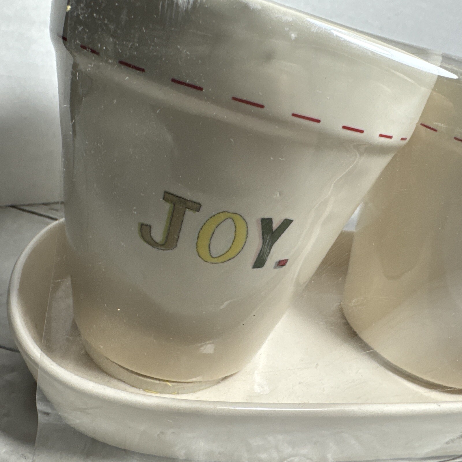 Rae Dunn Joy Peace & Merry Planter Set