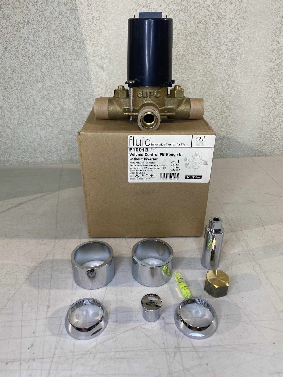 NOS Fluid Innovative F1001B-CP  *  Volume Control PB Rough-in Valve W/O Diverter