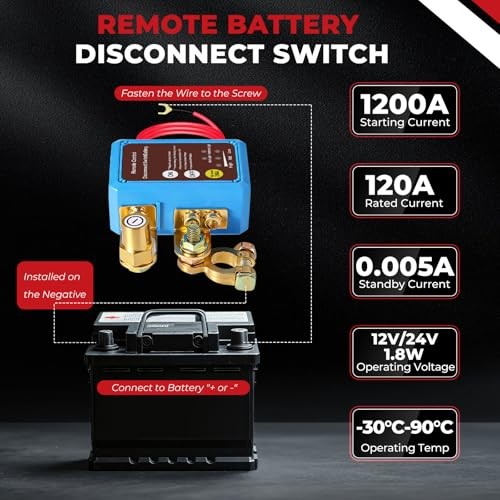 Smart Voltage Kill Switch 12V/24V 240A Remote Battery Disconnect Switch