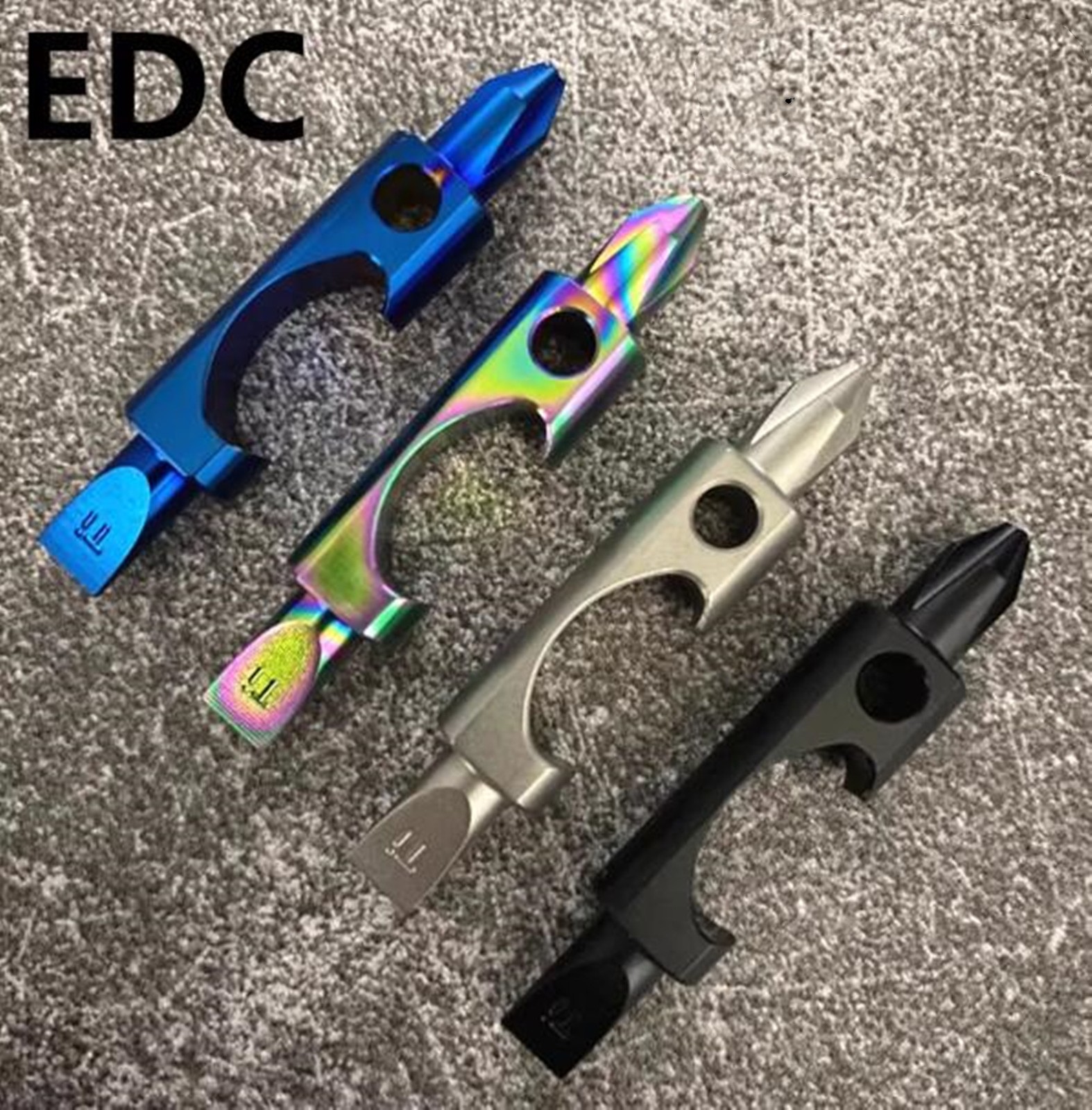 Titanium Alloy EDC Bottle Opener Key Chain Screwdriver Personalized Pocket Tool