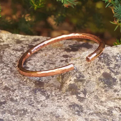 1 Pc Pure Copper Bangle, Women Bracelet Cuff, Healing Bangles, Hammer Cuff Round