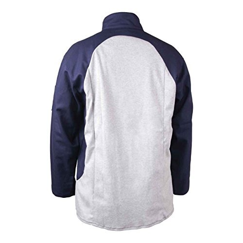 Black Stallion JF1625-NG Stretch-Back FR Cotton Welding Jacket, Navy/Gray, X-...