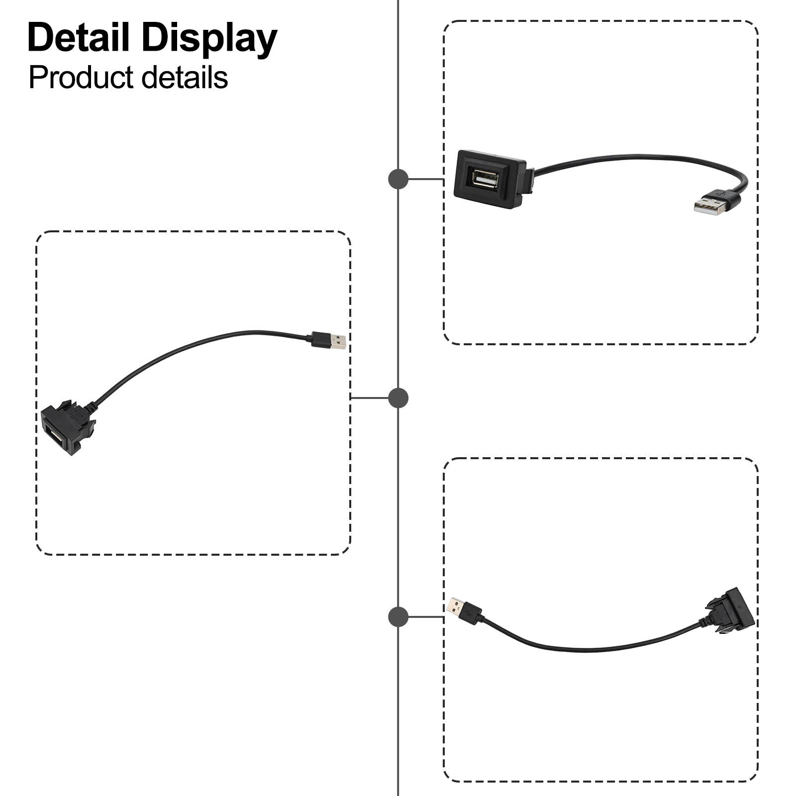 Passthrough USB for Toyota Short for DASH Compatibility with Multiple Models