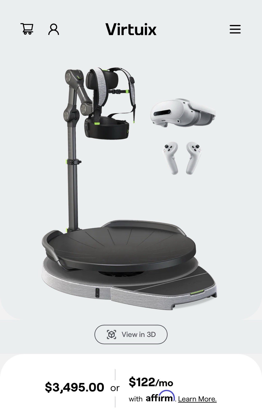 Omni One VR Treadmill System w/ Harness, Accessory Kit, Motion Base Platform