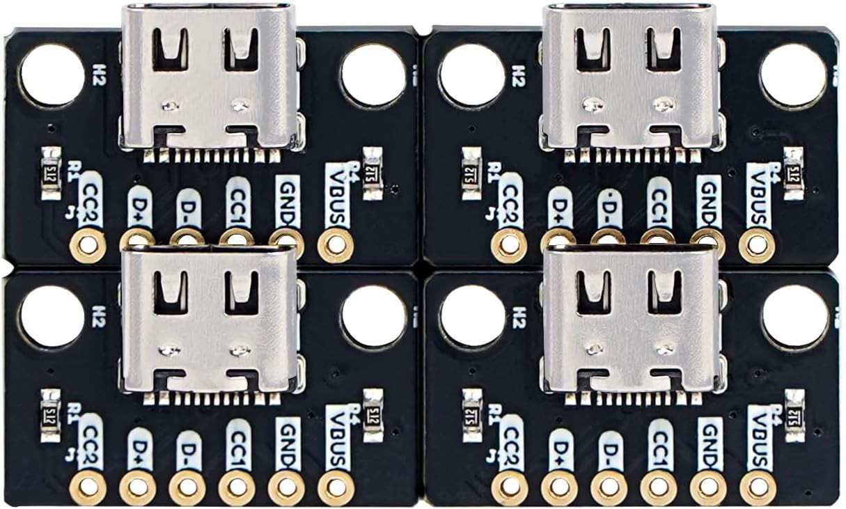 4pcs High Power USB Type-C Breakout Board with Immersion Gold PCB Connector