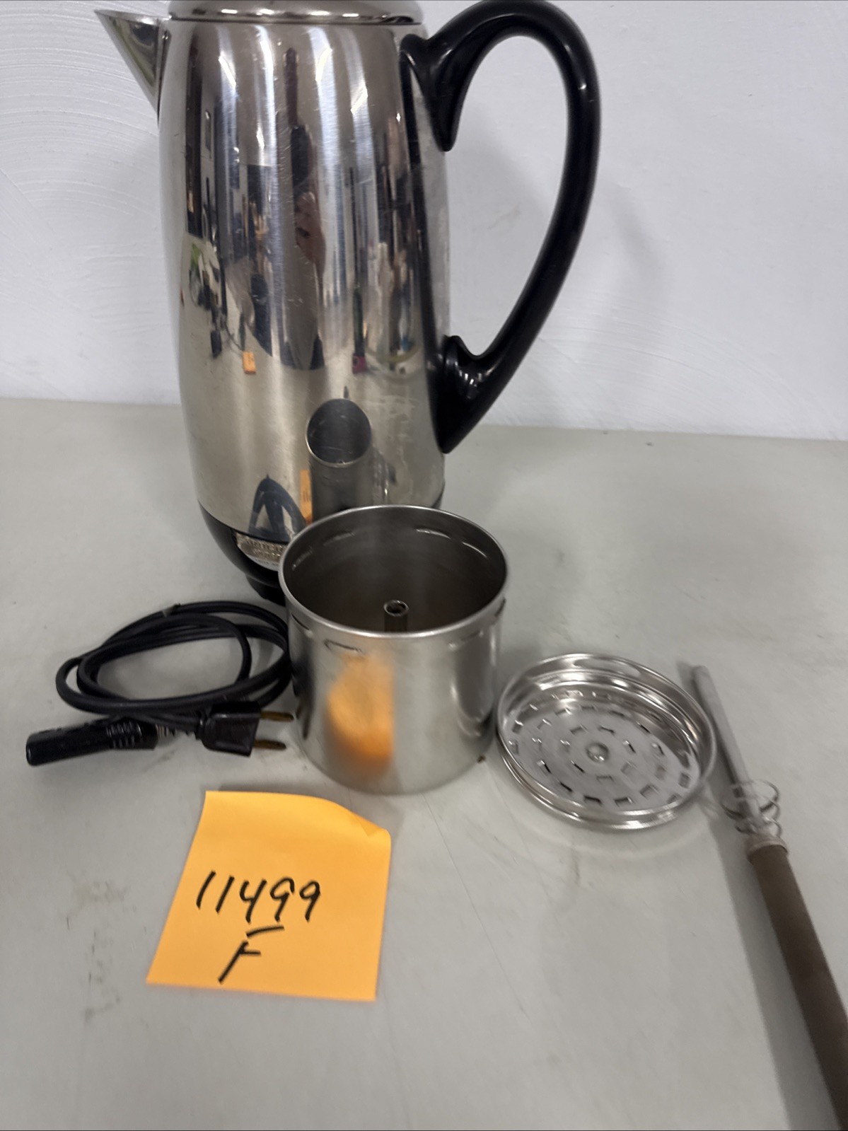 Vintage Farberware Super Fast Fully Automatic 12 Cup Percolator #142 Glass Top