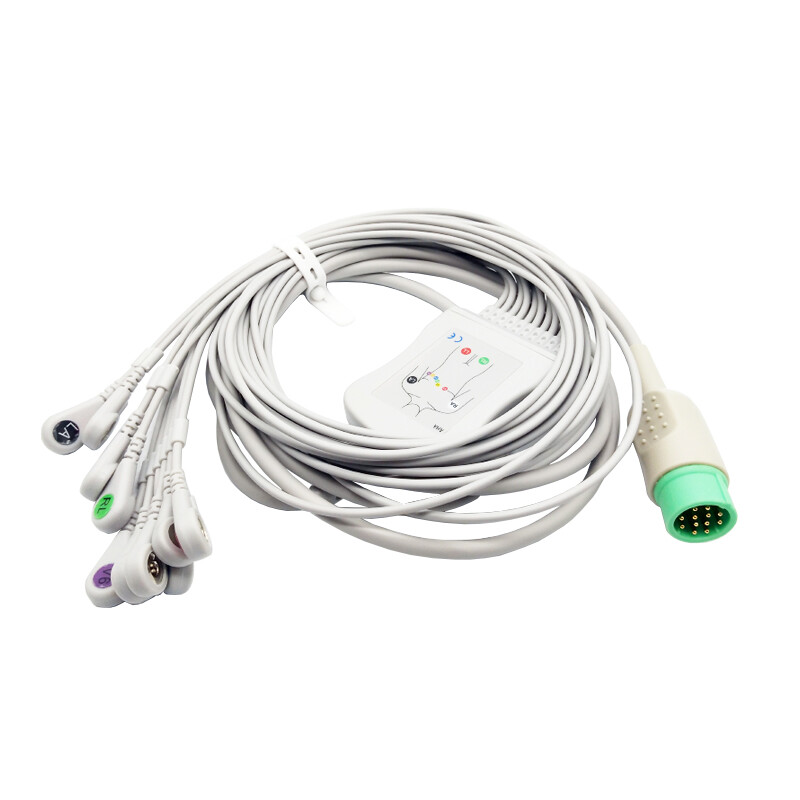 ECG EKG 10-Leads 12pin Cable for Medtronic Physio Control Lifepak 12/15 Monitor