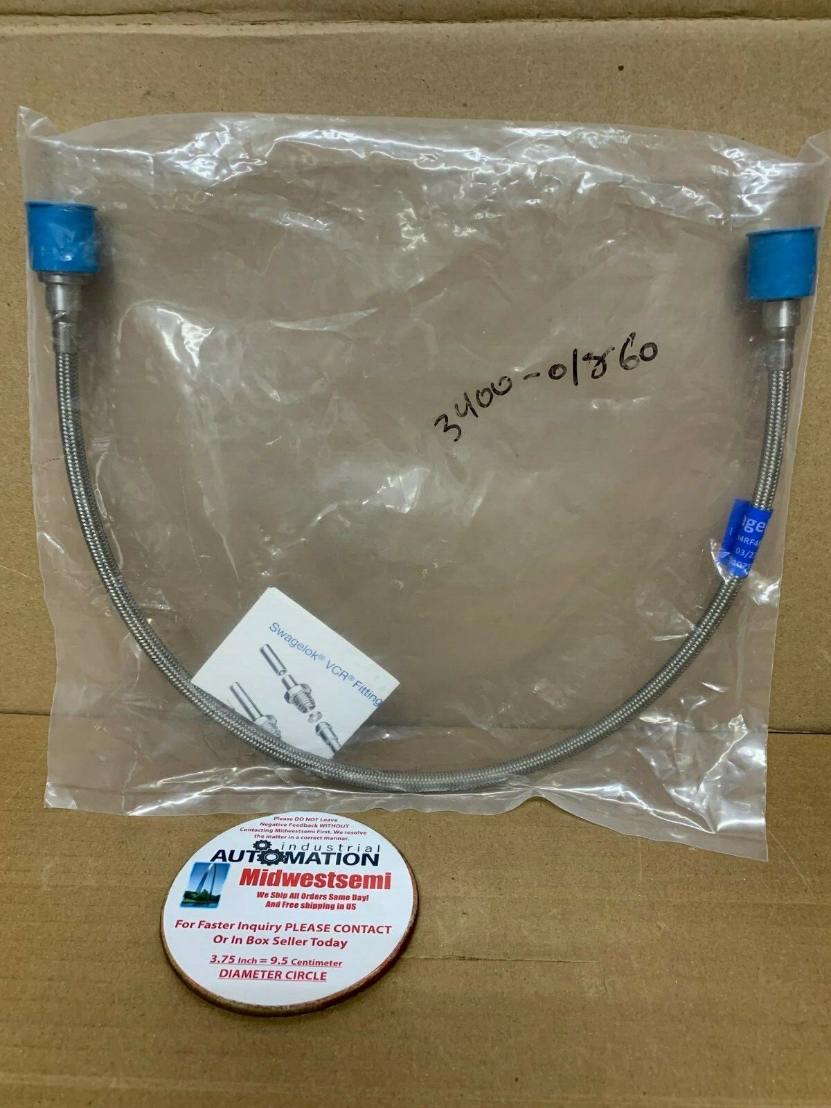 NEW SWAGELOK SS-TH4RF4RF4-24 TH HOSE 1/4 FVCR X 1/4 FVCR 24 IN LONG SHIPSAMEDAY