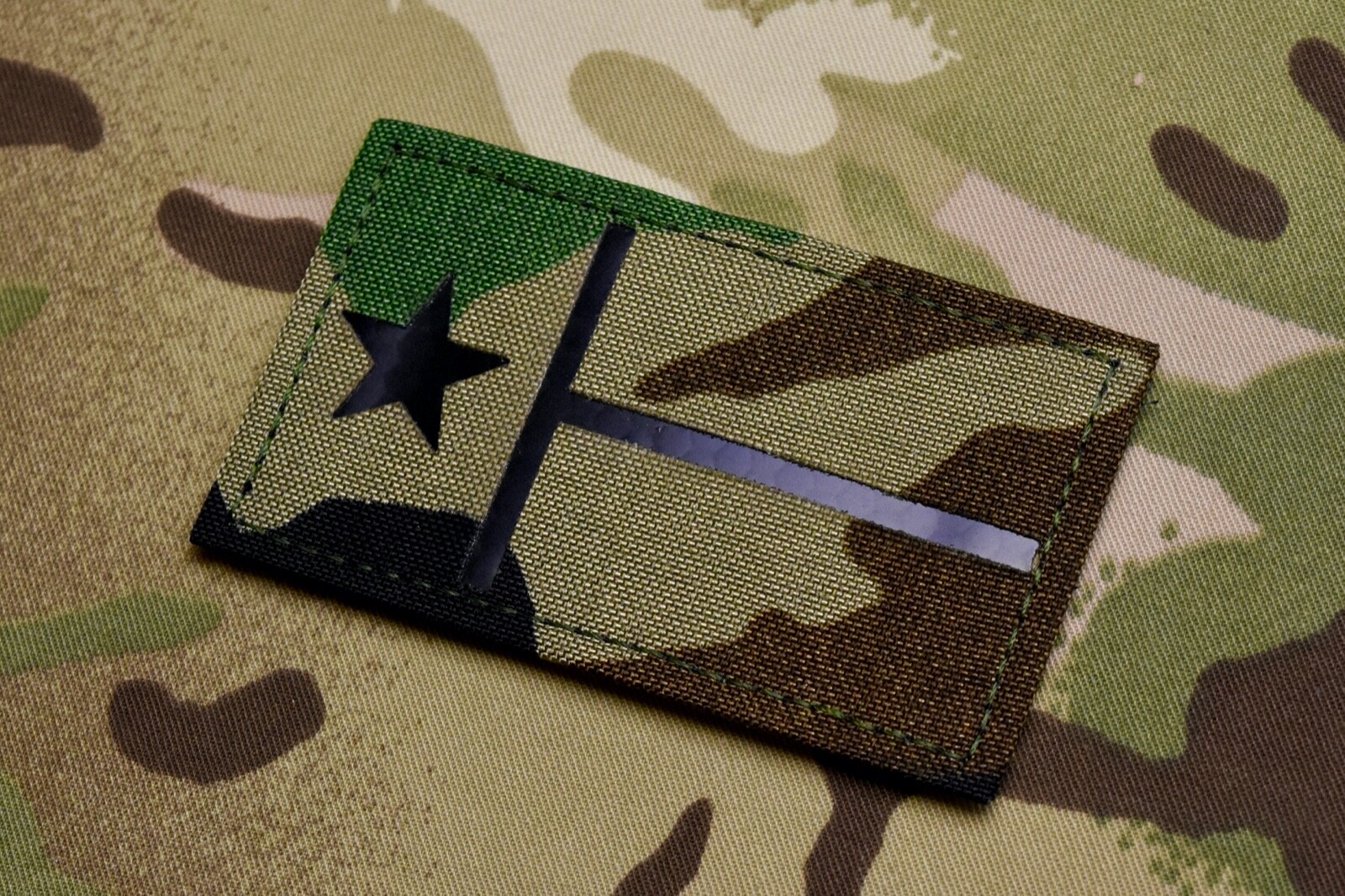 Texas State Flag Infrared Uniform Call Sign Patch Woodland IR Lone Star Hook