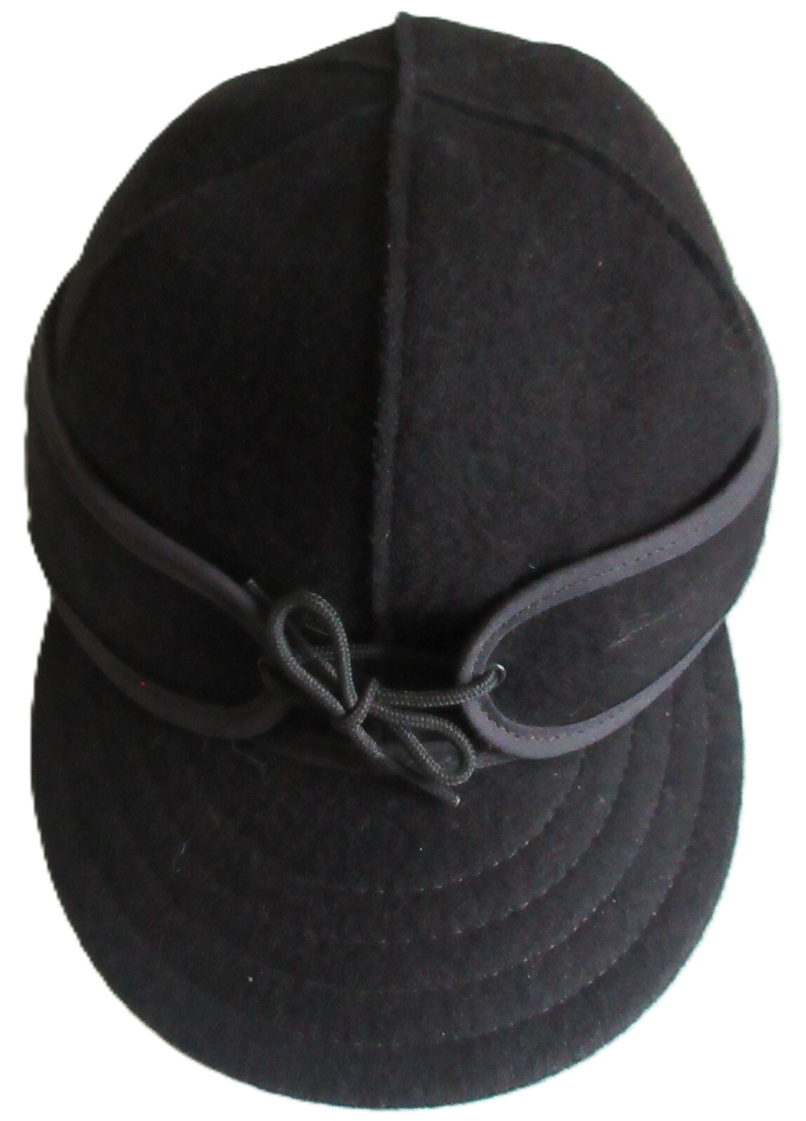 Stormy Kromer Mercantile Black Cap with Bill and Ear Flaps Size 6 7/8 Cabela Tag