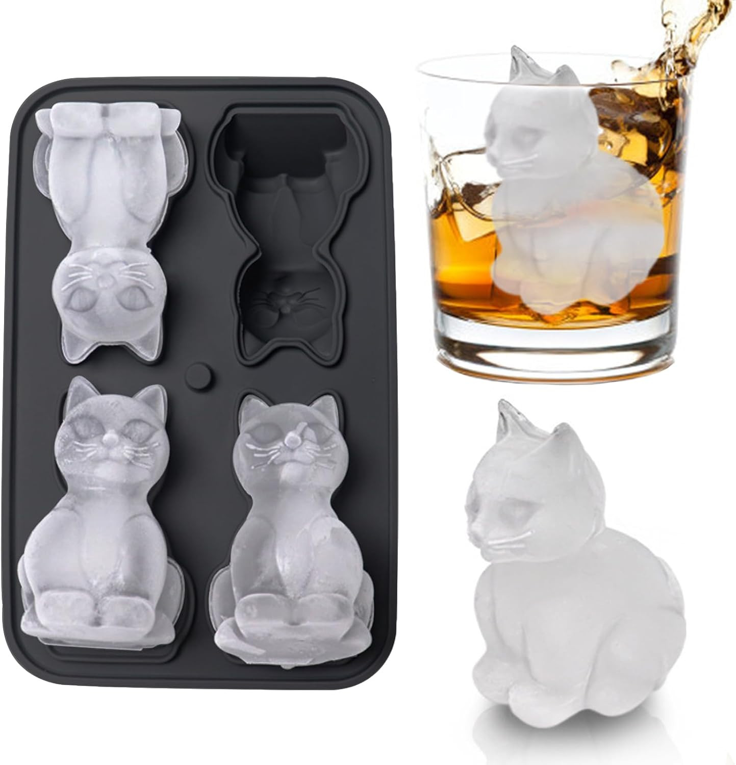 3D Cat Ice Cube Mold, Admaison Ice Cube Tray
