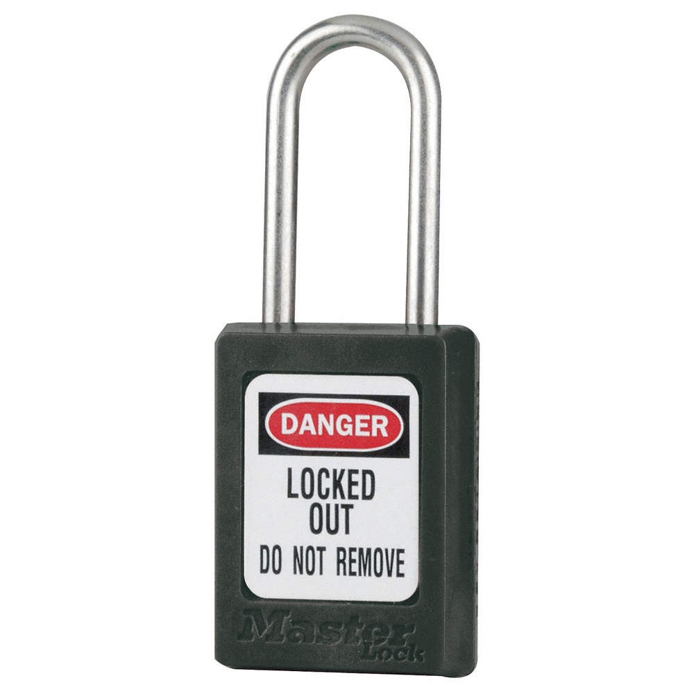 MASTER LOCK S31KAS3BLK Lockout Padlock,KA,Black,1-7/8"H,PK3 6MCX1