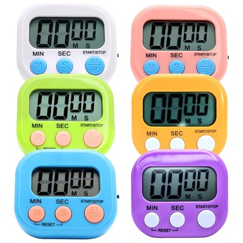 Pack Multi-Function Electronic Timer - Kitchen Timer,Magnetic Digital 6