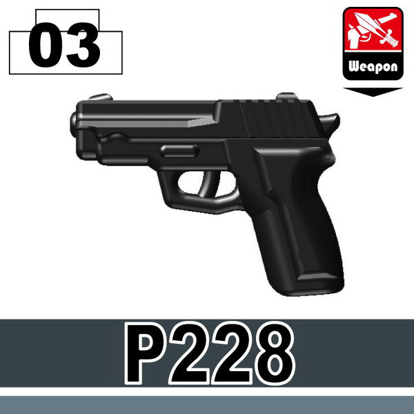 P228 Pistol compatible with toy brick minifigures Army SWAT