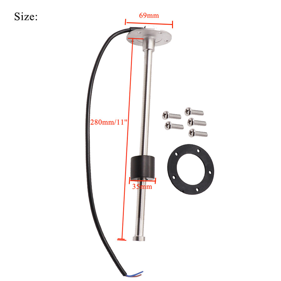 fuel level sender universal type 0-90ohms 11" 280mm stainless for car truck boat