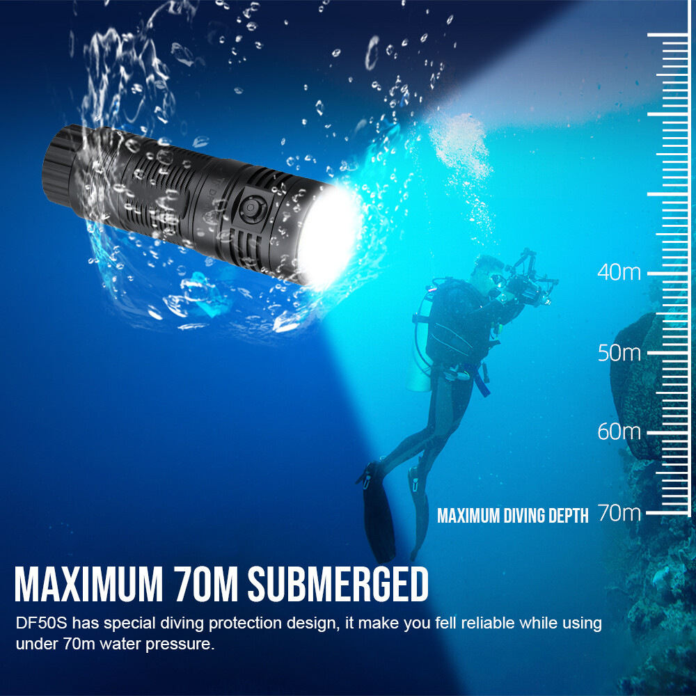 Trustfire DF50S 6500Lumen led Diving Light Flashlight For underwater Photography